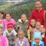 Himalayan Lhaksam founder with the children