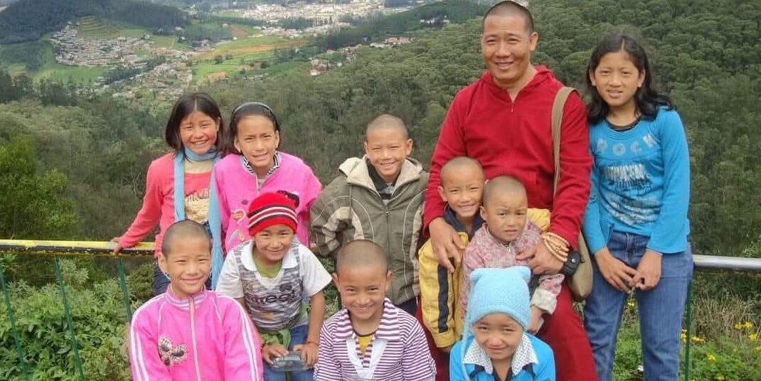 Himalayan Lhaksam founder with the children